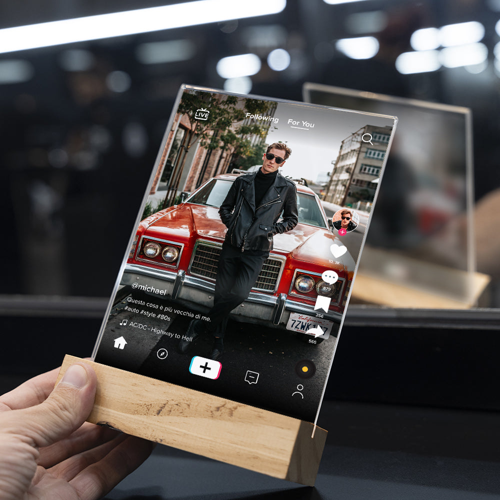 Targa TikTok Personalizzata Trasparente Foto