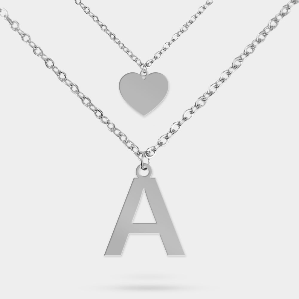 Collana Personalizzata Cuore e Iniziale